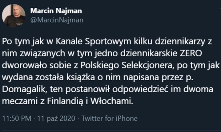 TWEET Marcina Najmana po meczach z Finlandią i Włochami! :D